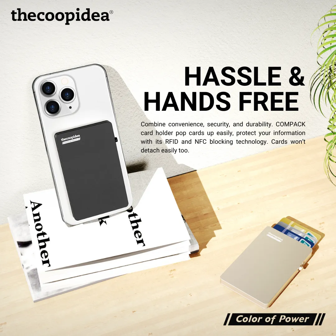 thecoopidea COMPACT Magnetic Card Holder - Black