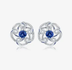 THIALH - DATURA • BLOSSOM - Sapphire and Diamond Regal Earrings
