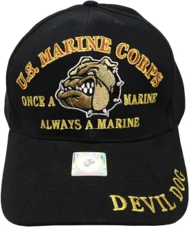Trade Winds U.S. Marines Corps Hat Devil Dog Commander Cap Hat Bulldog Embroidered Licensed Multi, 7 3/4