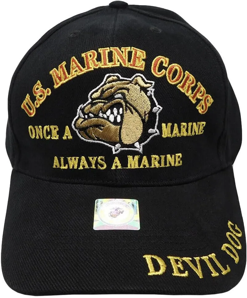 Trade Winds U.S. Marines Corps Hat Devil Dog Commander Cap Hat Bulldog Embroidered Licensed Multi, 7 3/4