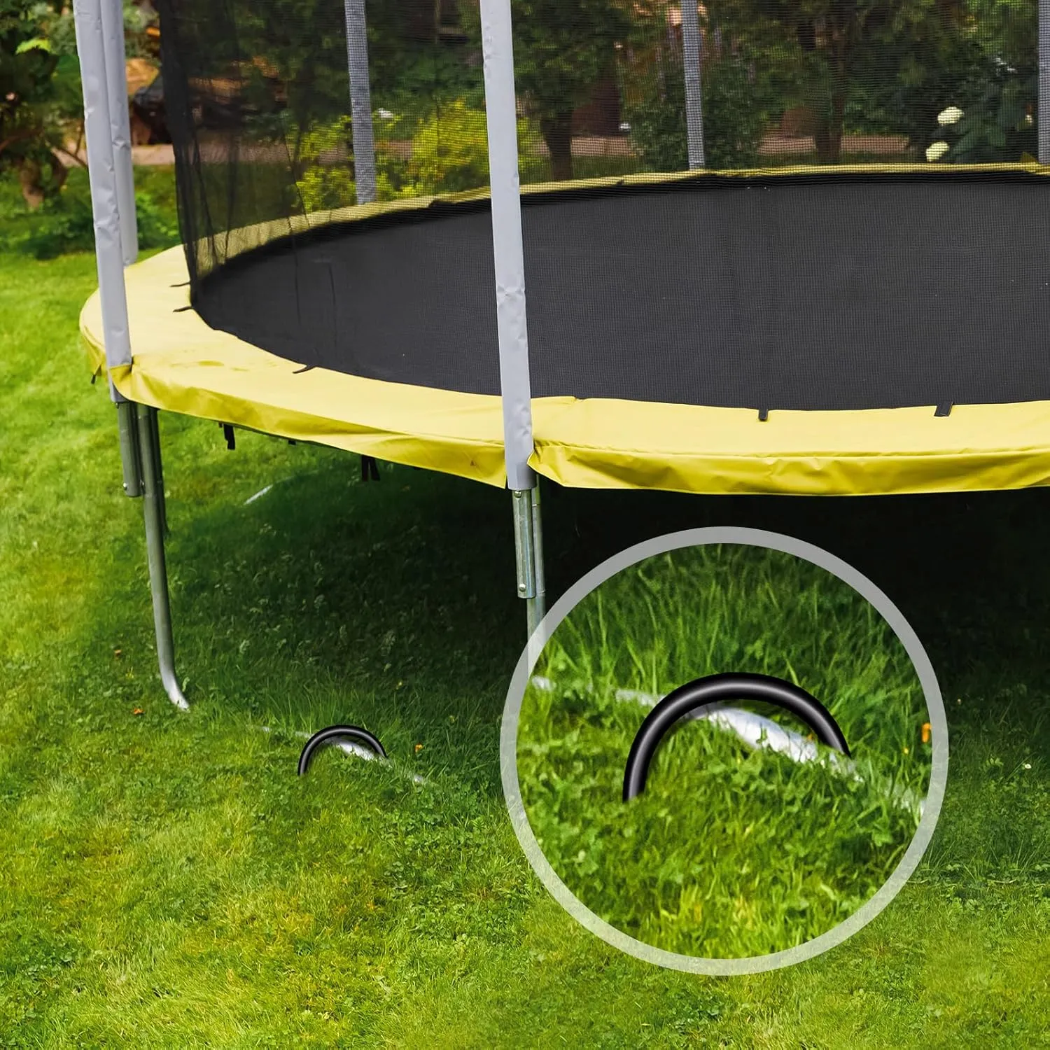 Trampoline Stakes U Shaped Anchors Heavy Duty Metal - Long Trampolines Ground Wind Stakes for Soccer Goals, Camping Tents, Garden Decoration