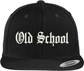 Trendy Apparel Shop Old School Old English Embroidered Flat Brim Classic Snapback Cap