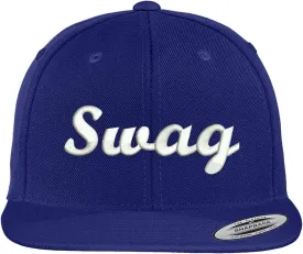 Trendy Apparel Shop Swag Embroidered Flat Brim Classic Snapback Cap