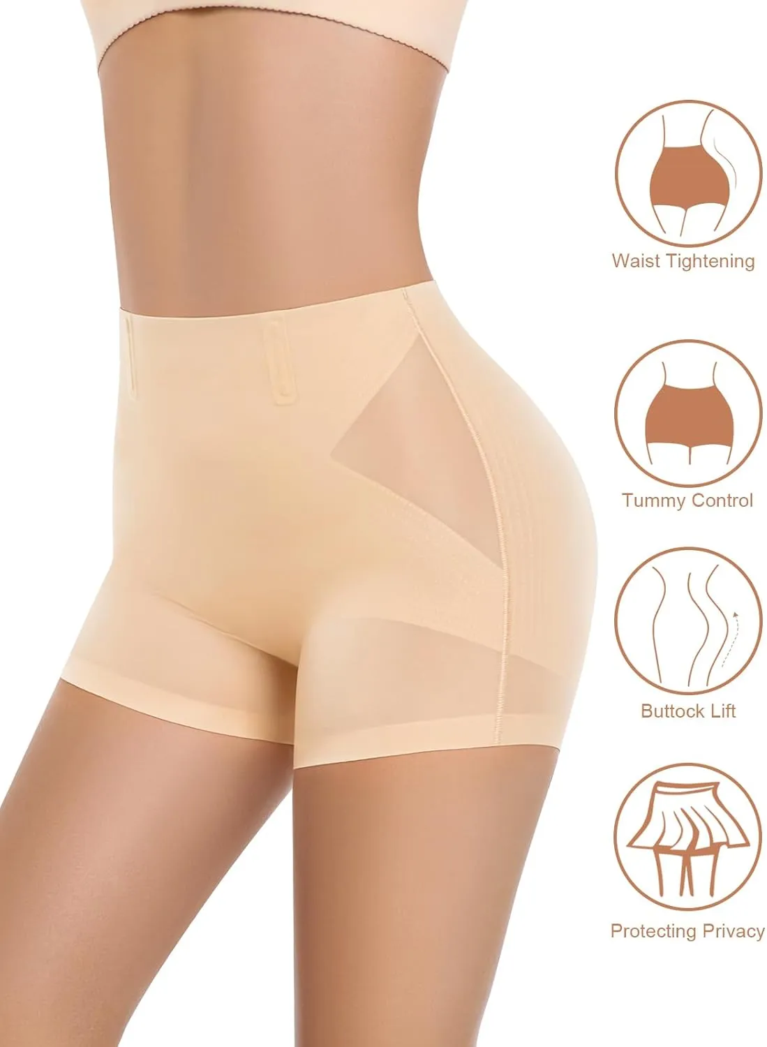 Tummy Control Shapewear for Women, Butt Lifting Shapewear Shorts Underwear Body Shaper for Under Dress Skirt Pants