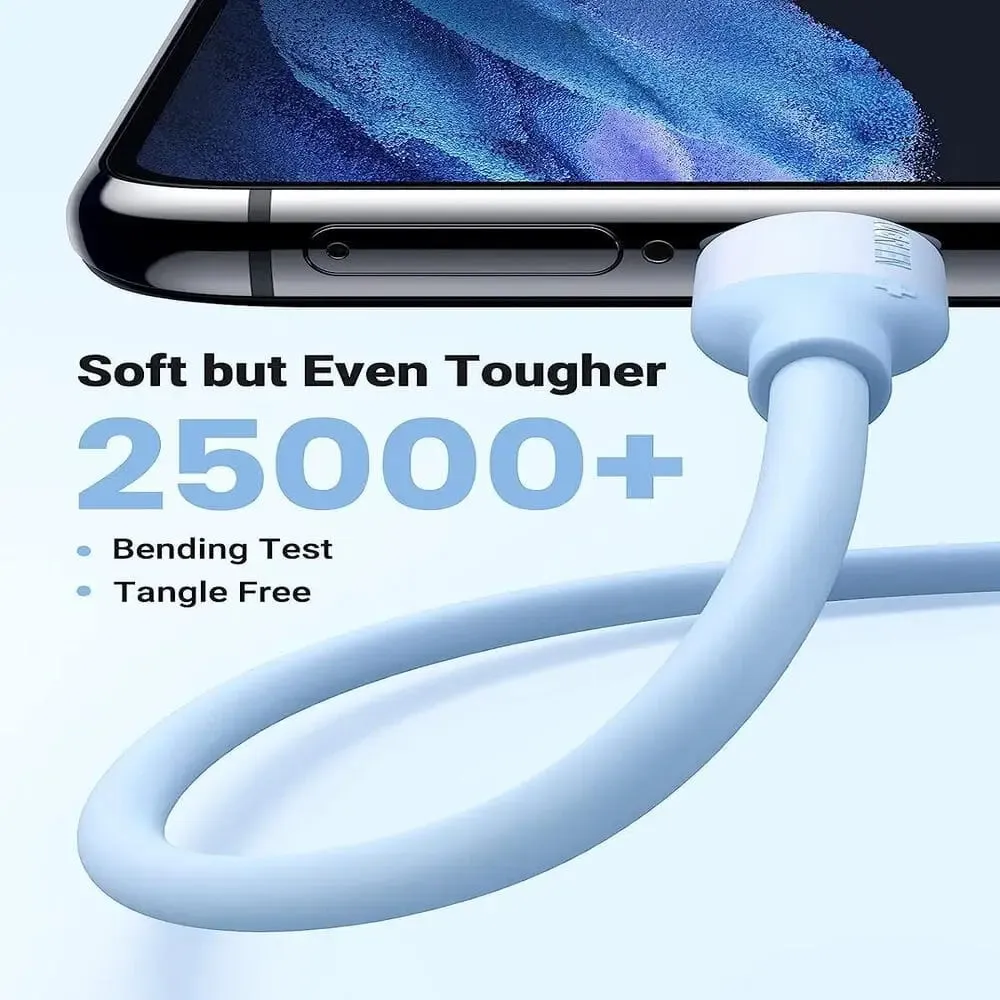 UGREEN 1m 60W USB C to USB C Silicone Charging Cable Compatible with Galaxy S23 S22 Ultra, MacBook Pro 2021, iPad Pro 2021 / Air 5, Pixel 7 6 Pro, Mi 11 etc. - Blue (15279)