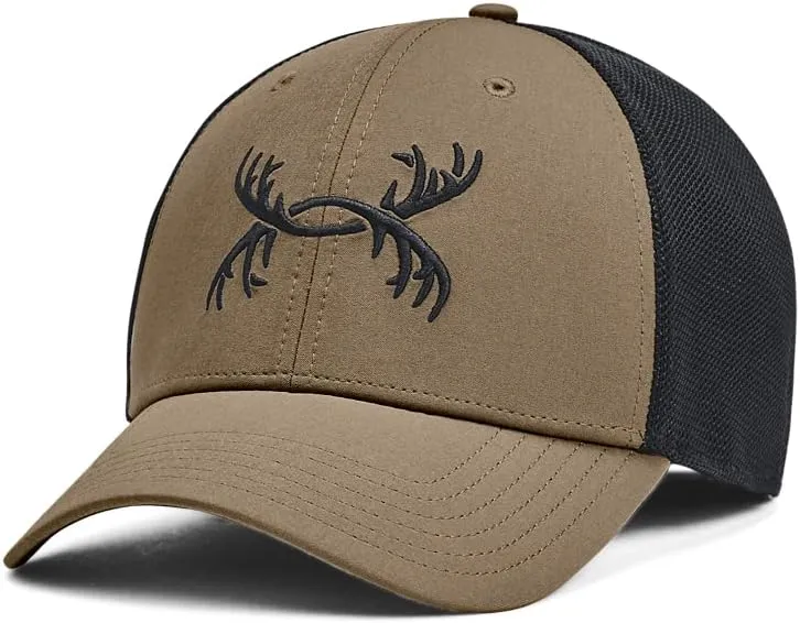 Under Armour Men's Outdoor Antler Trucker Hat, (251) Bayou/Black/Black, One Size Fits Most