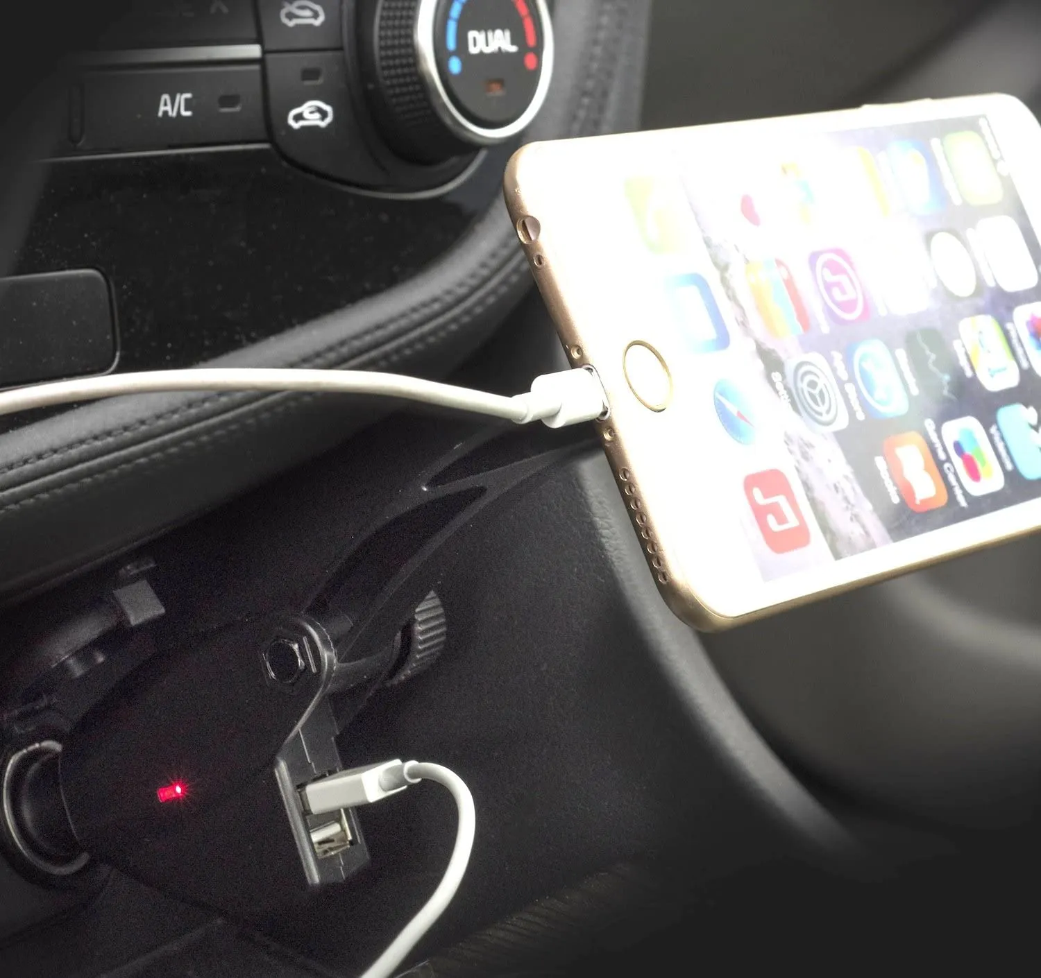 WixGear Car Mount Charger, Universal Magnetic Car Charger Socket Mount Holder, with Dual USB Charger