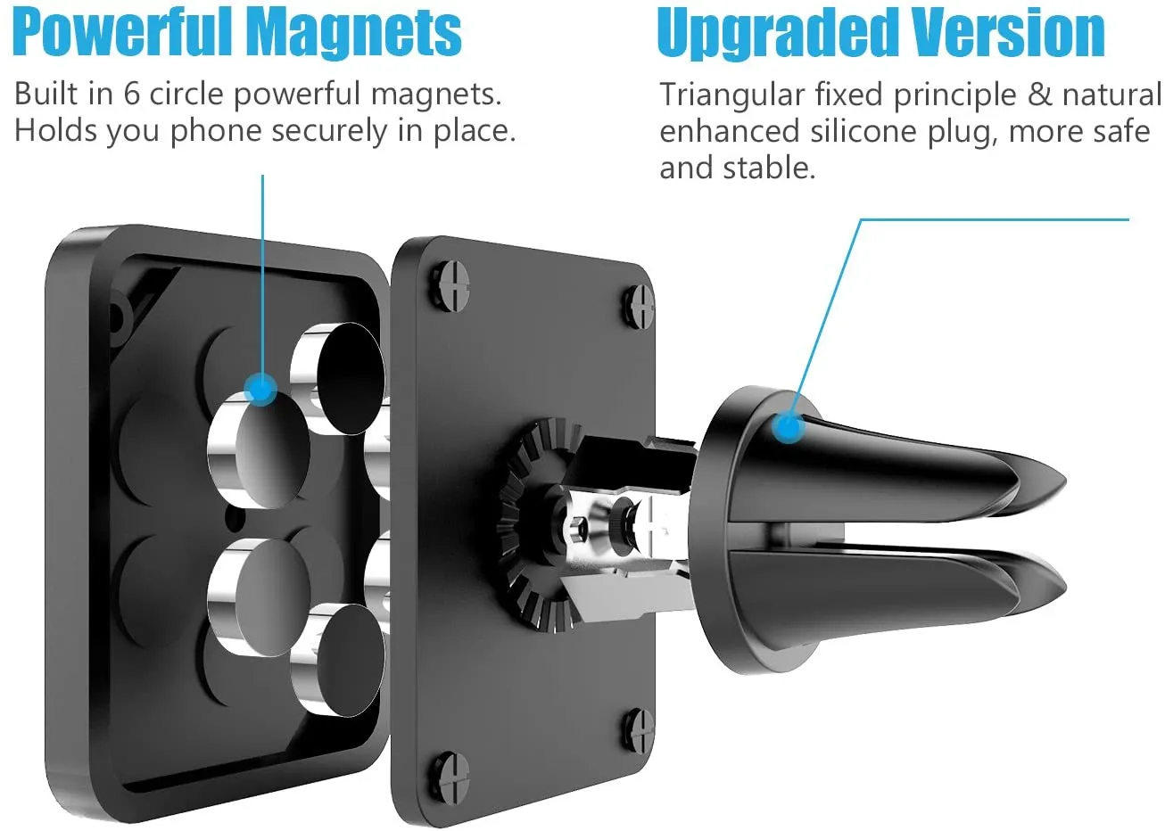 WixGear Universal Air Vent Magnetic Phone Car Mount Holder New SQUARE design