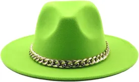 Women's Solid Fedora Hats Jazz Cap Women Men Wide Brim Thick Hats Fruit EN8 58-61CM