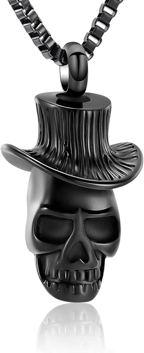 XSMZB Cremation Jewelry for Ashes for Pet Human Skull Urn Necklace for Ashes for Men Women Memorial Ash Holder Keepsake Pendant