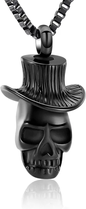 XSMZB Cremation Jewelry for Ashes for Pet Human Skull Urn Necklace for Ashes for Men Women Memorial Ash Holder Keepsake Pendant