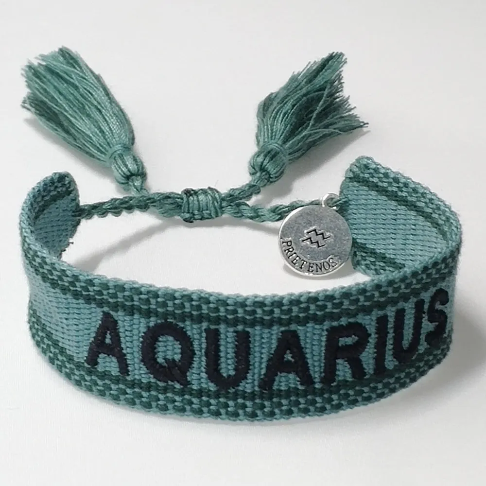 Zodiac Sign Embroidered Bracelet for Women Charms Gifts for Mom