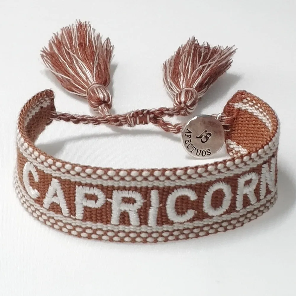 Zodiac Sign Embroidered Bracelet for Women Charms Gifts for Mom