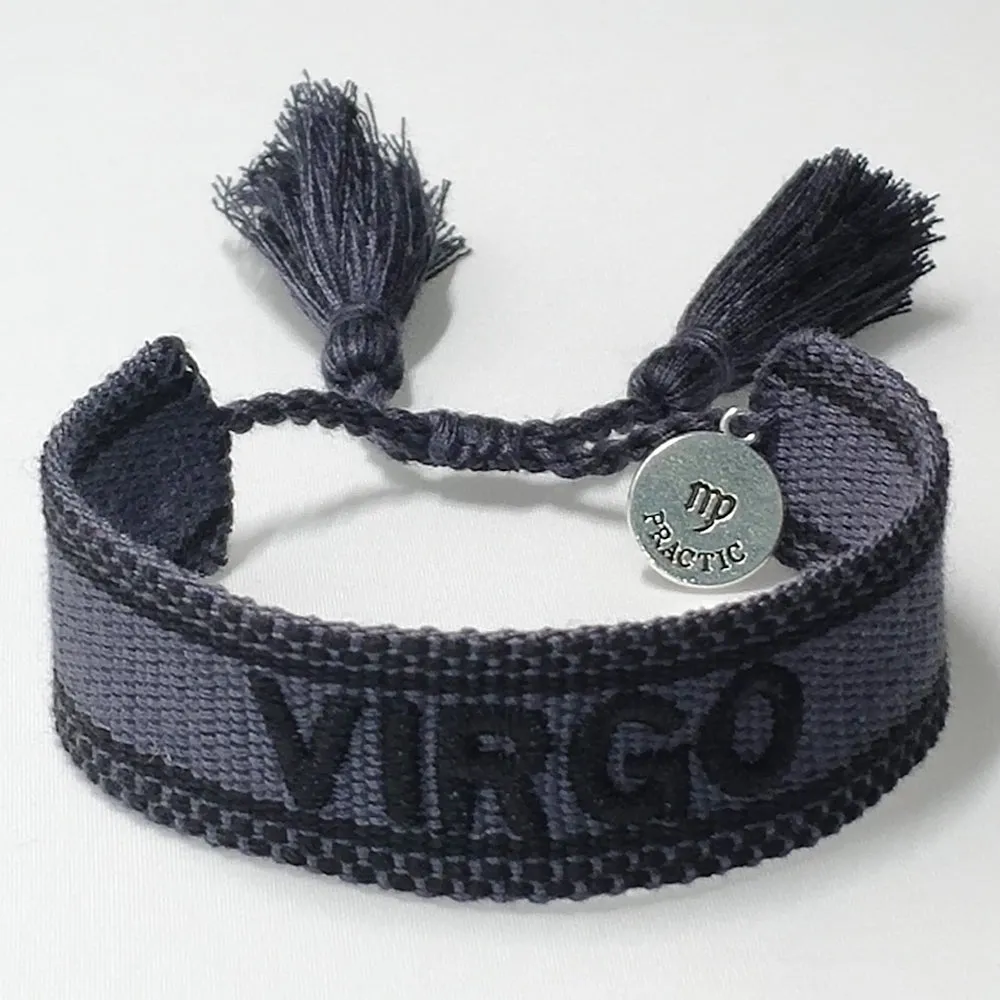 Zodiac Sign Embroidered Bracelet for Women Charms Gifts for Mom