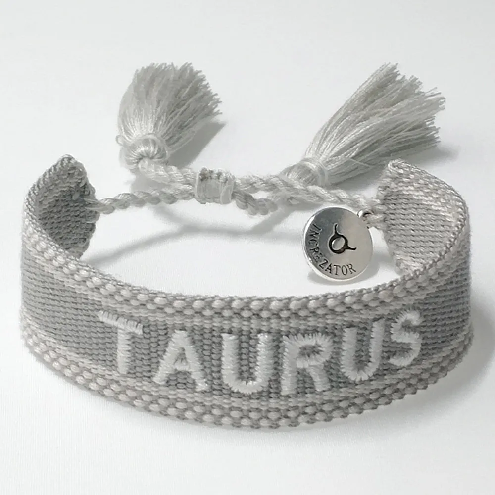 Zodiac Sign Embroidered Bracelet for Women Charms Gifts for Mom